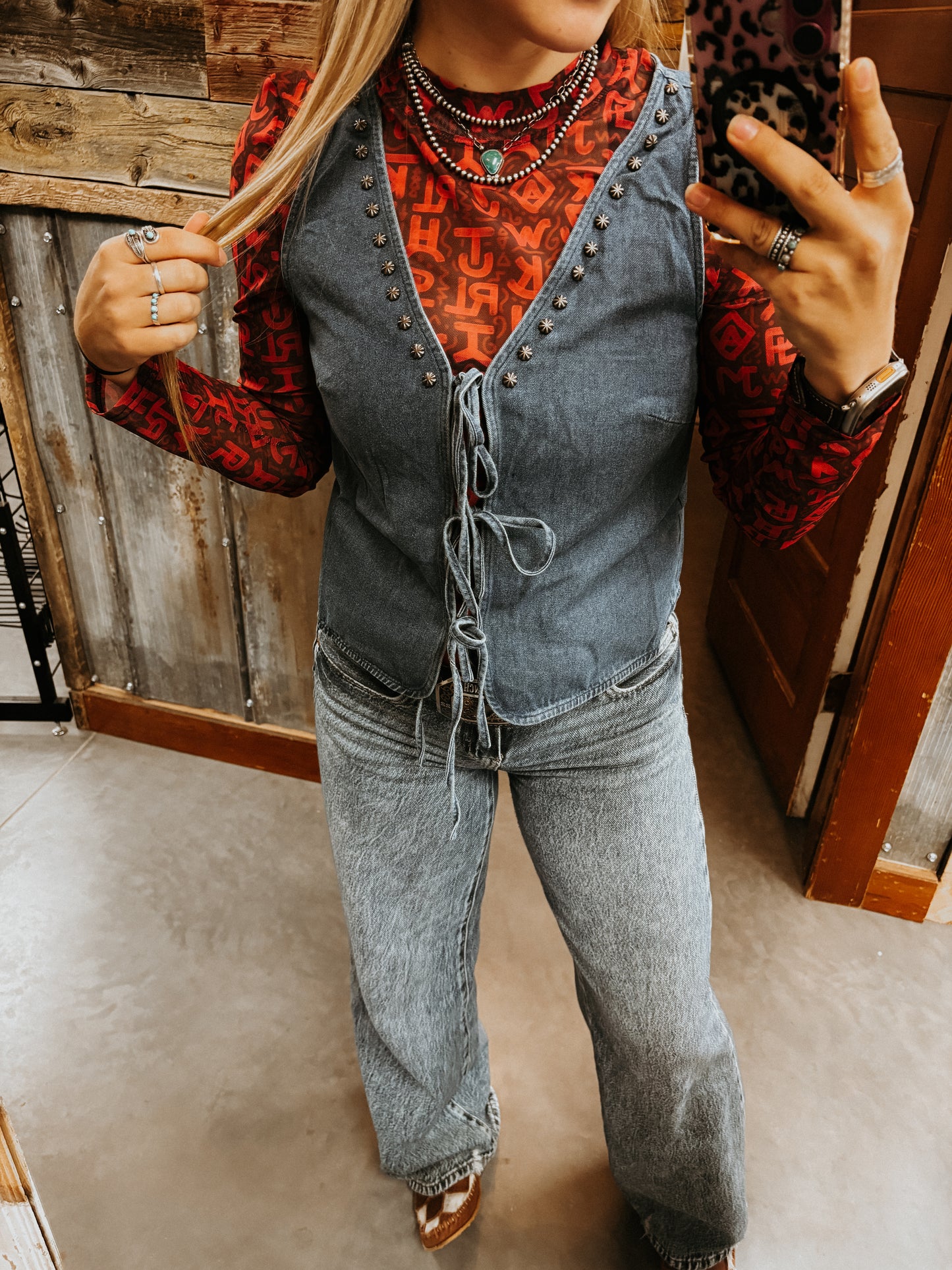 Ally’s Studded Denim Vest