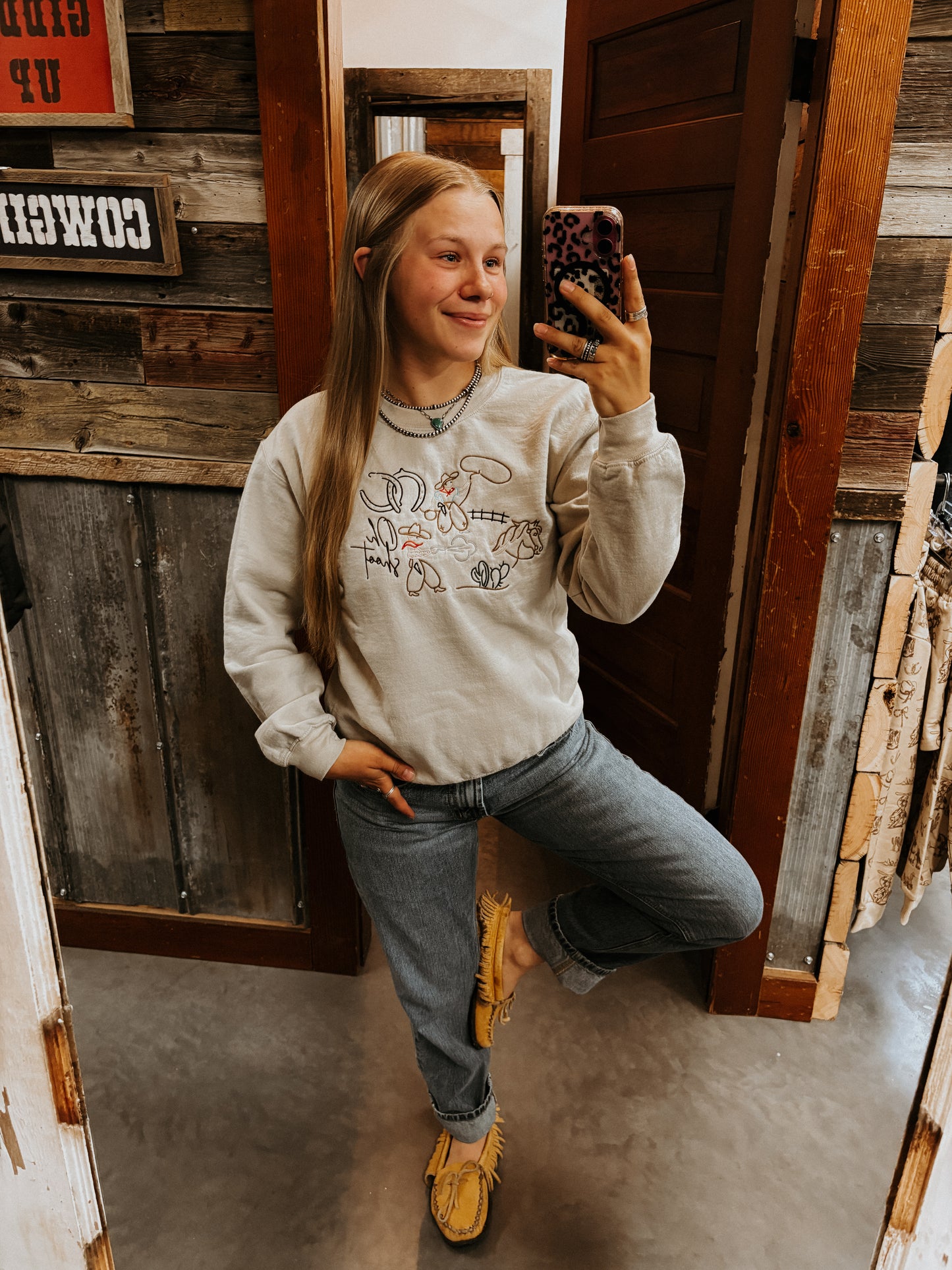 Oh Shoot Embroidered Crewneck