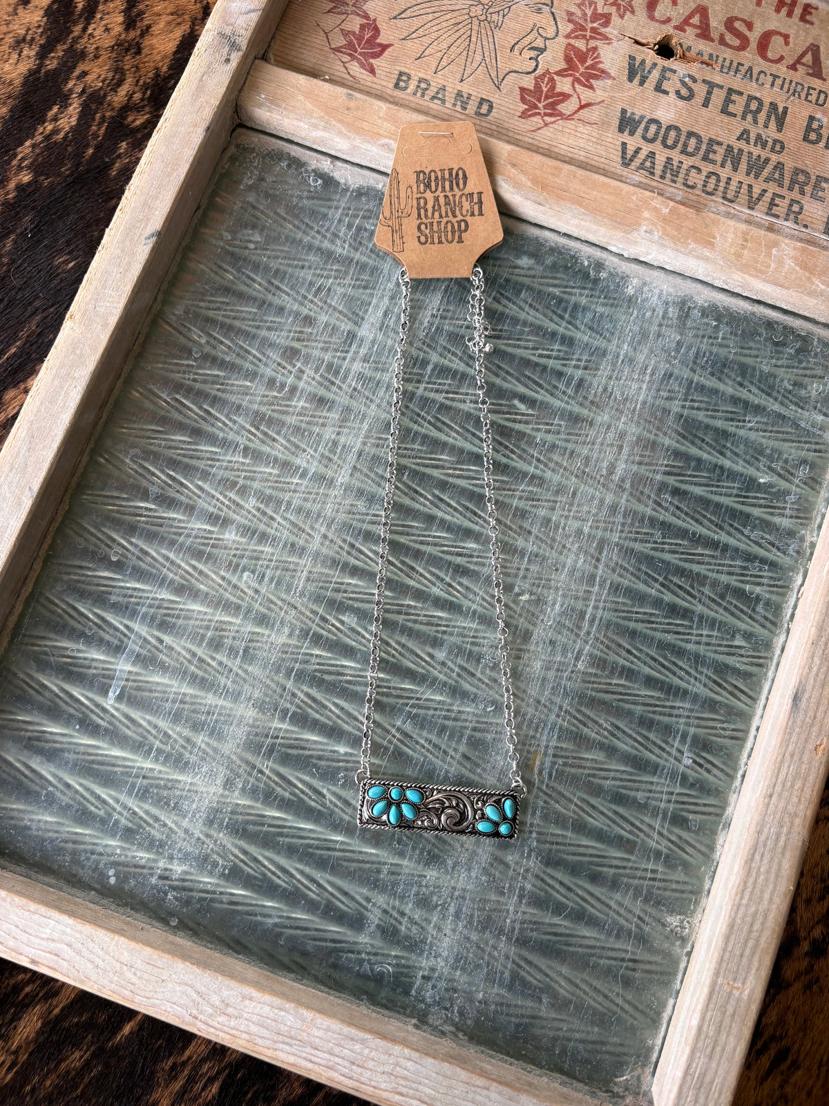 FAUX Western Detailed Bar Necklace