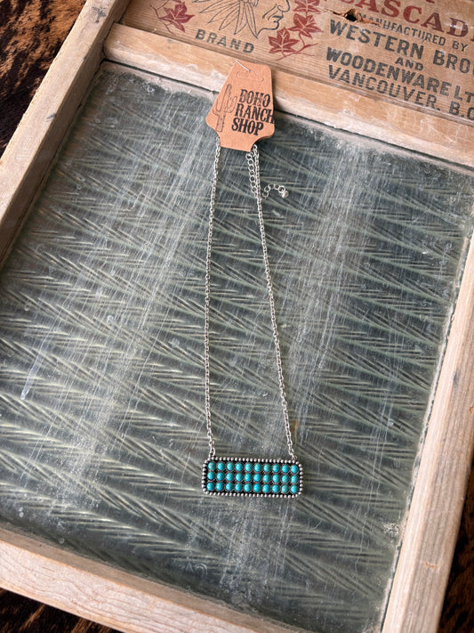 FAUX Turquoise Bar Necklace