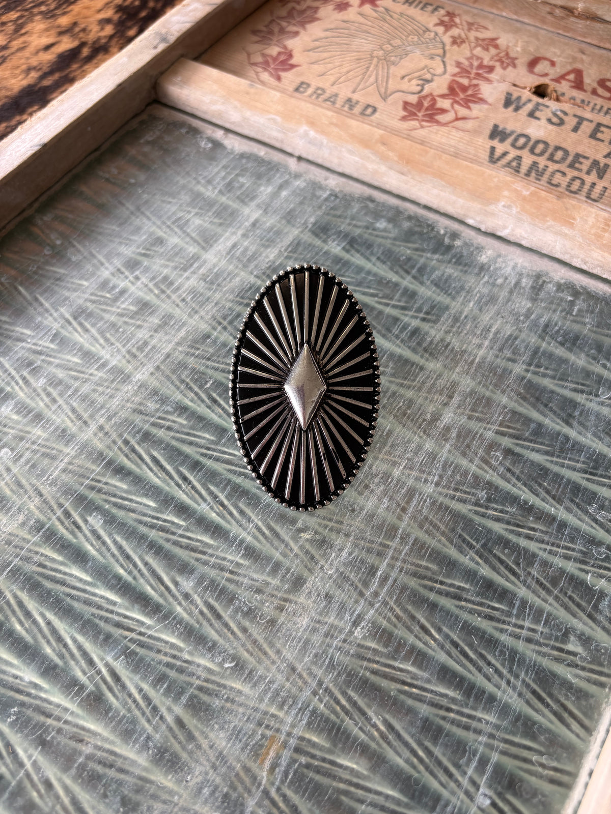 FAUX Large Western Concho Ring