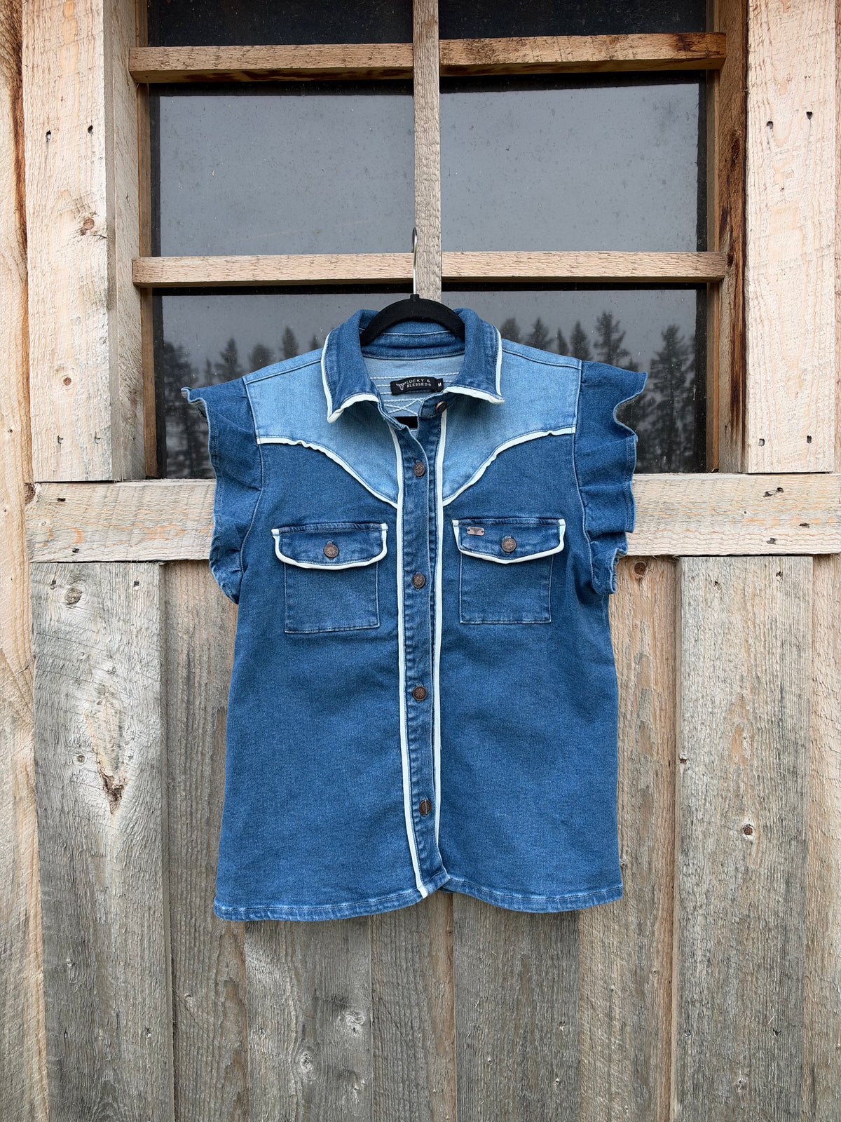 Vintage Two Tone Denim Top
