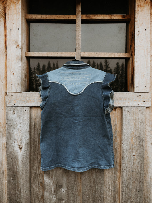 Vintage Two Tone Denim Top