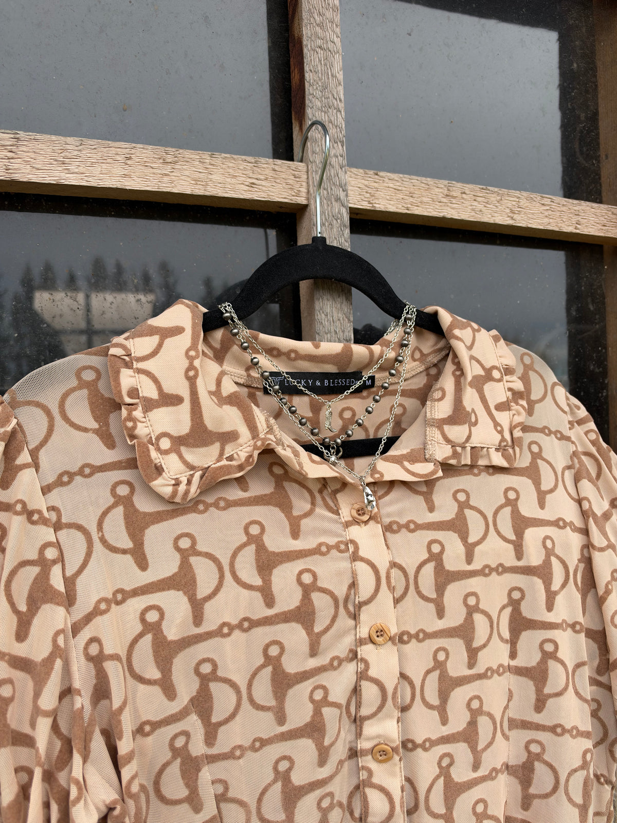 Snaffle Bit Button Up