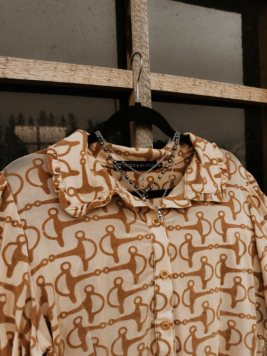 Snaffle Bit Button Up