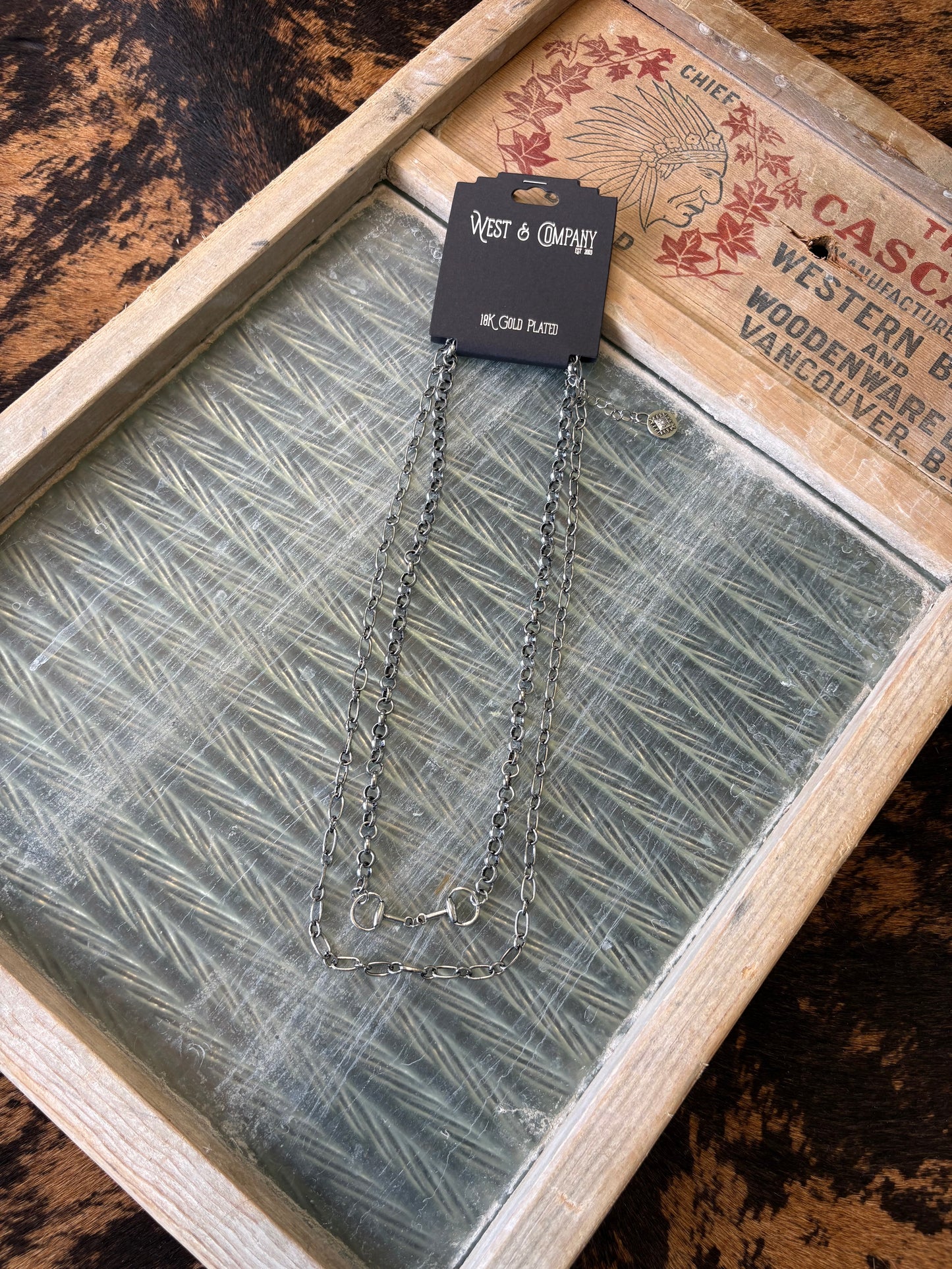 18K White Gold Plated Layered Snaffle Bit Necklace