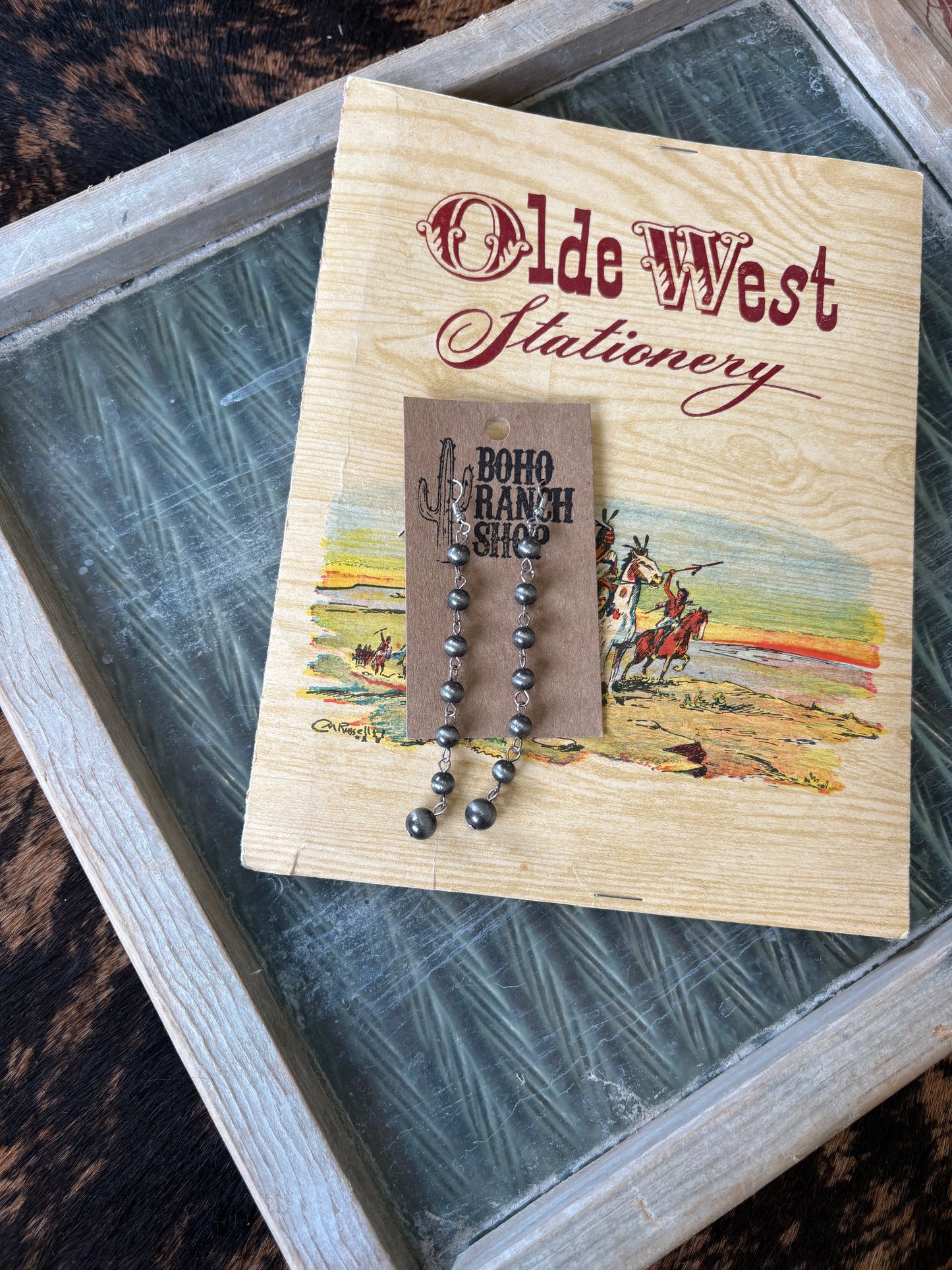 FAUX Linked Navajo Bead Earrings