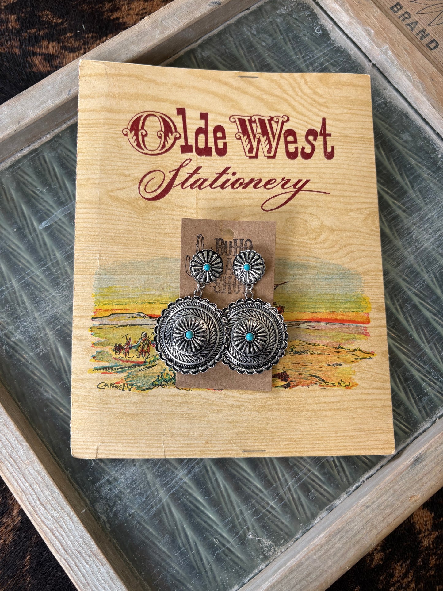 FAUX Western Rounds Earrings