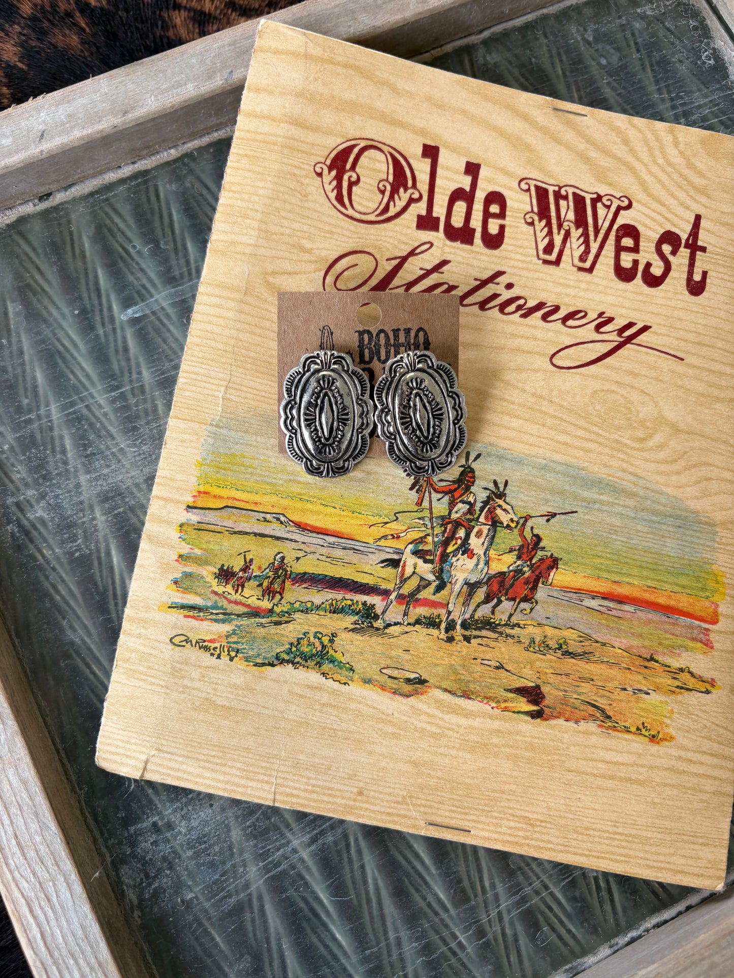 FAUX Western Textured Casting Earrings