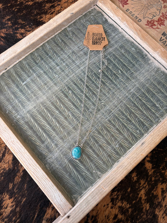 FAUX Dainty Oval Necklace