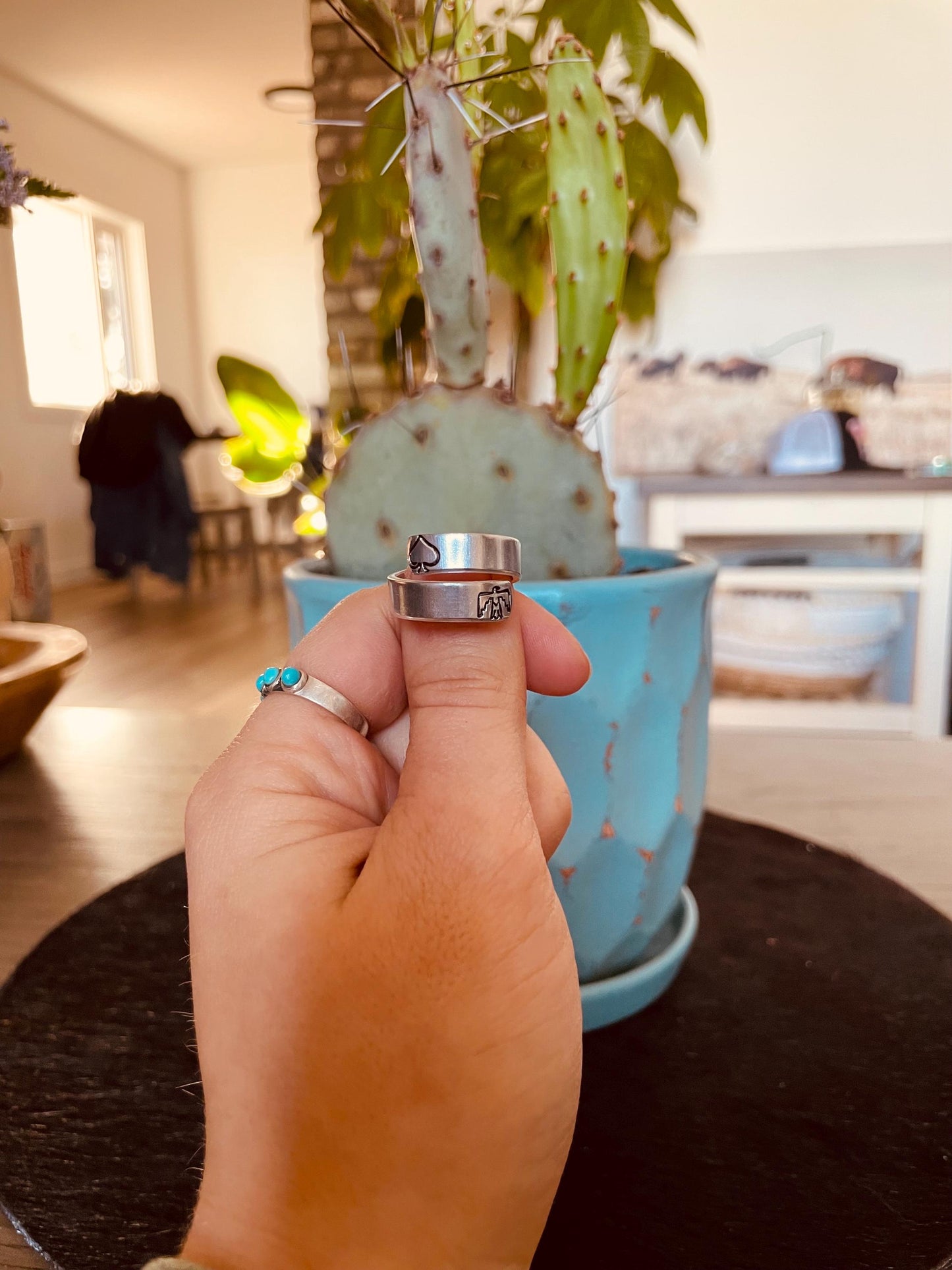 Spade & Thunderbird - Stamped Ring