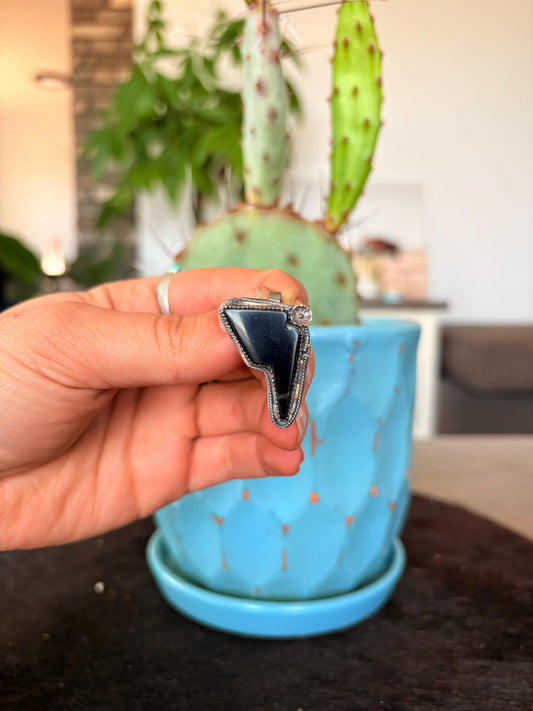 Black Onyx Lightning Bolt - Pendant