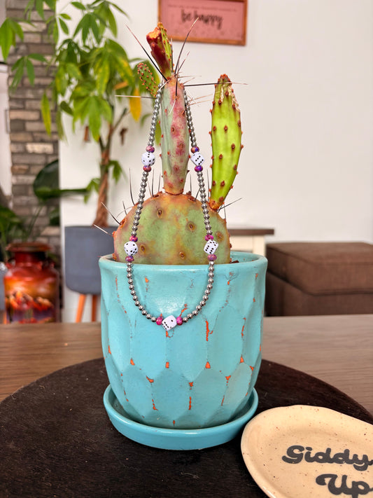 Purple Dice - Necklace