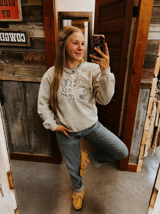Oh Shoot Embroidered Crewneck