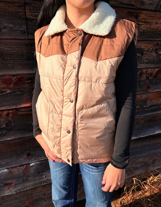 Two Tone Puffer Vest