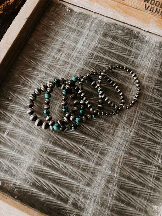 FAUX Turquoise & Navajo Pearl Bracelet Set
