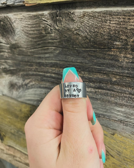 Loved By A Cowboy - Stamped Ring