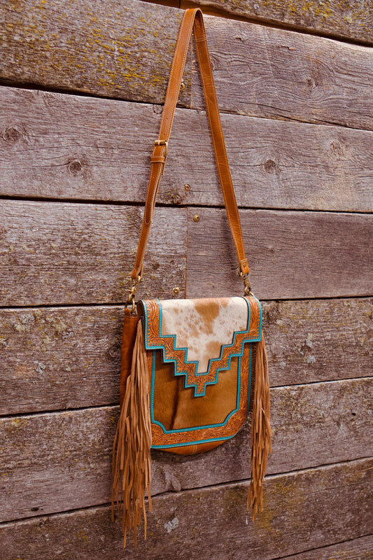 Turquoise Aztec Fringe - Purse