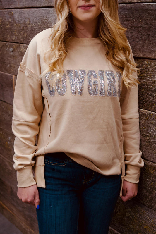 Cowgirl Sequin - Crewneck