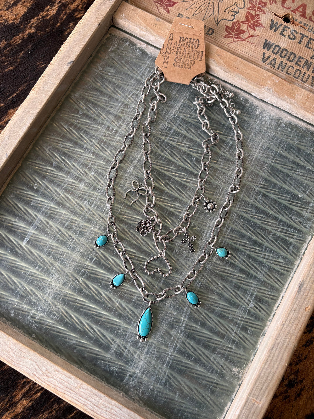 FAUX 2 Layer Multi Charm Necklace