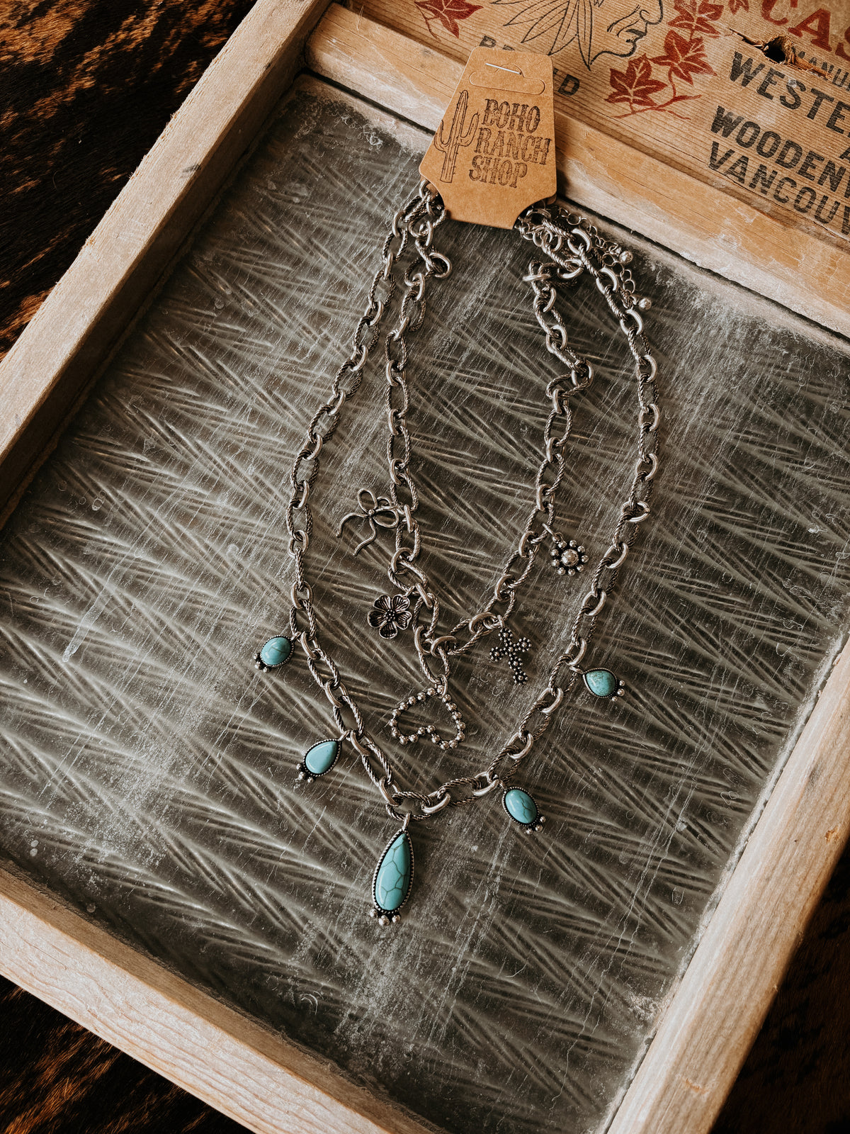 FAUX 2 Layer Multi Charm Necklace