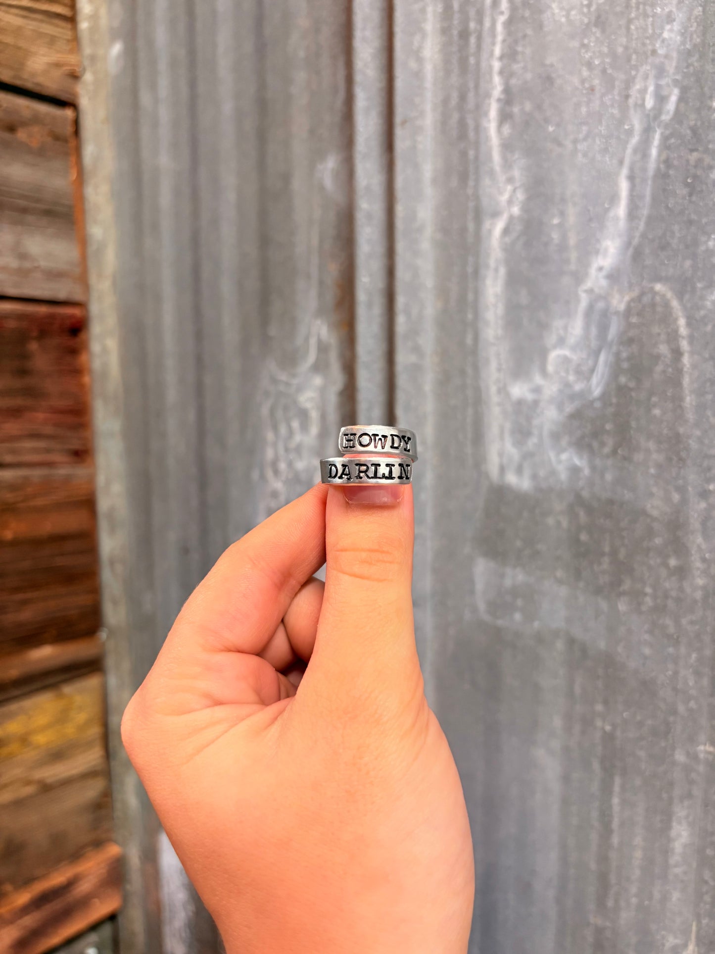 Howdy Darlin - Stamped Ring