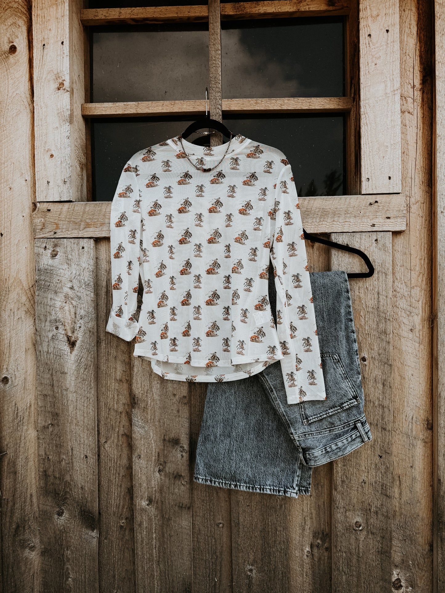 Bucking Horse Mesh Top