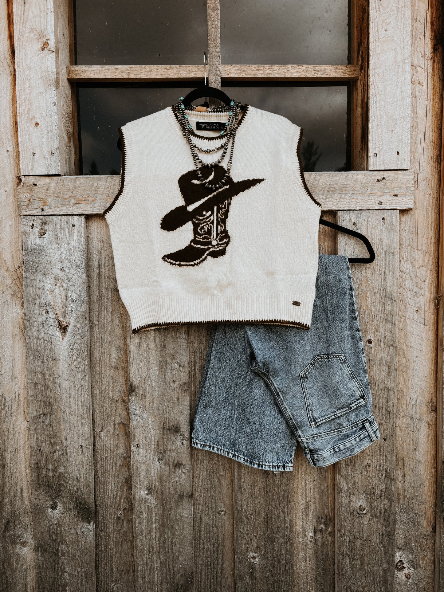 Cowboy Boot Sweater Vest