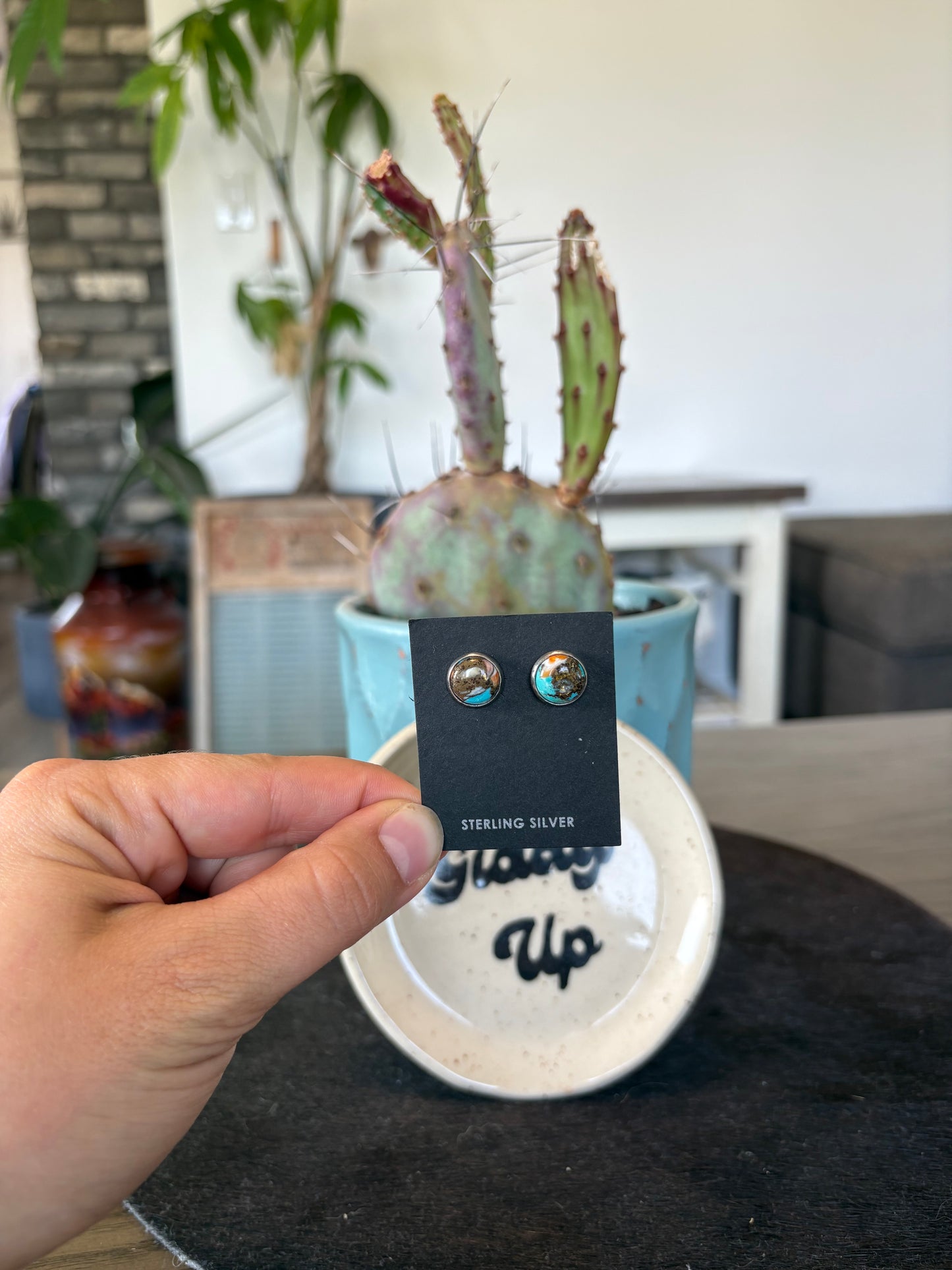 Kingman Turquoise & Spiny Oyster Studs
