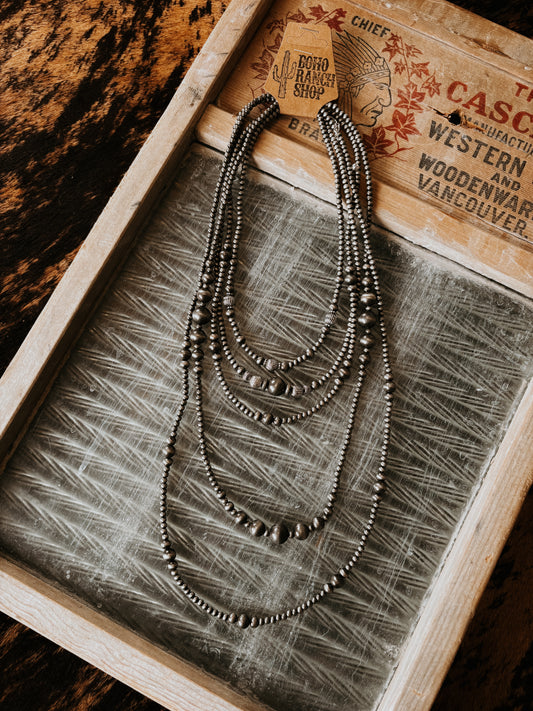 FAUX 5 Layer Navajo Pearl Necklace