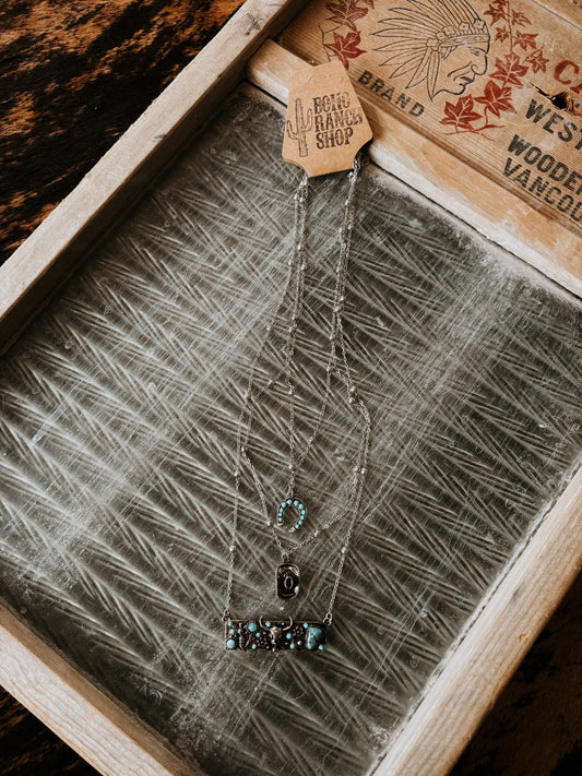 FAUX 3 Layer Steer Necklace
