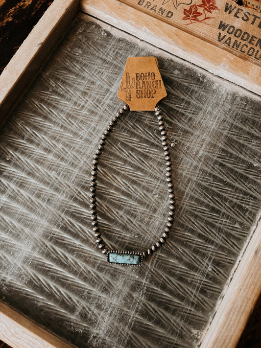 FAUX Navajo & Turquoise Bar Necklace