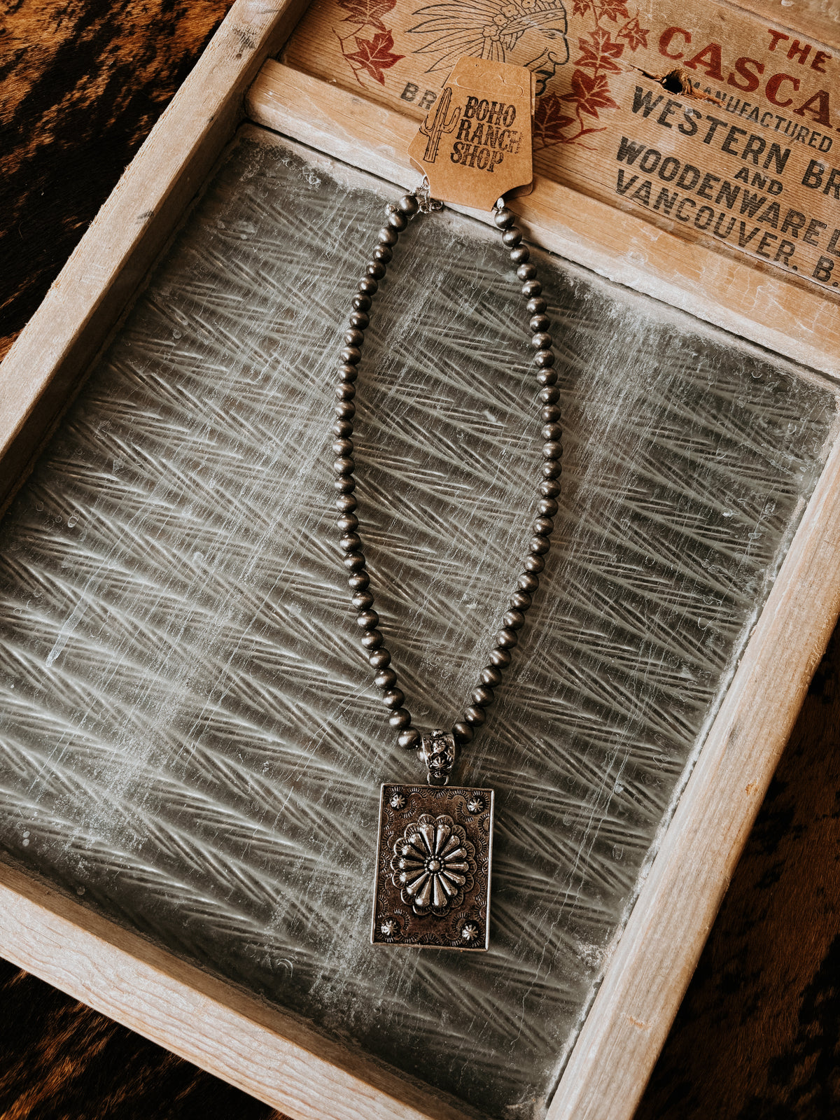 FAUX Burnished Concho Necklace