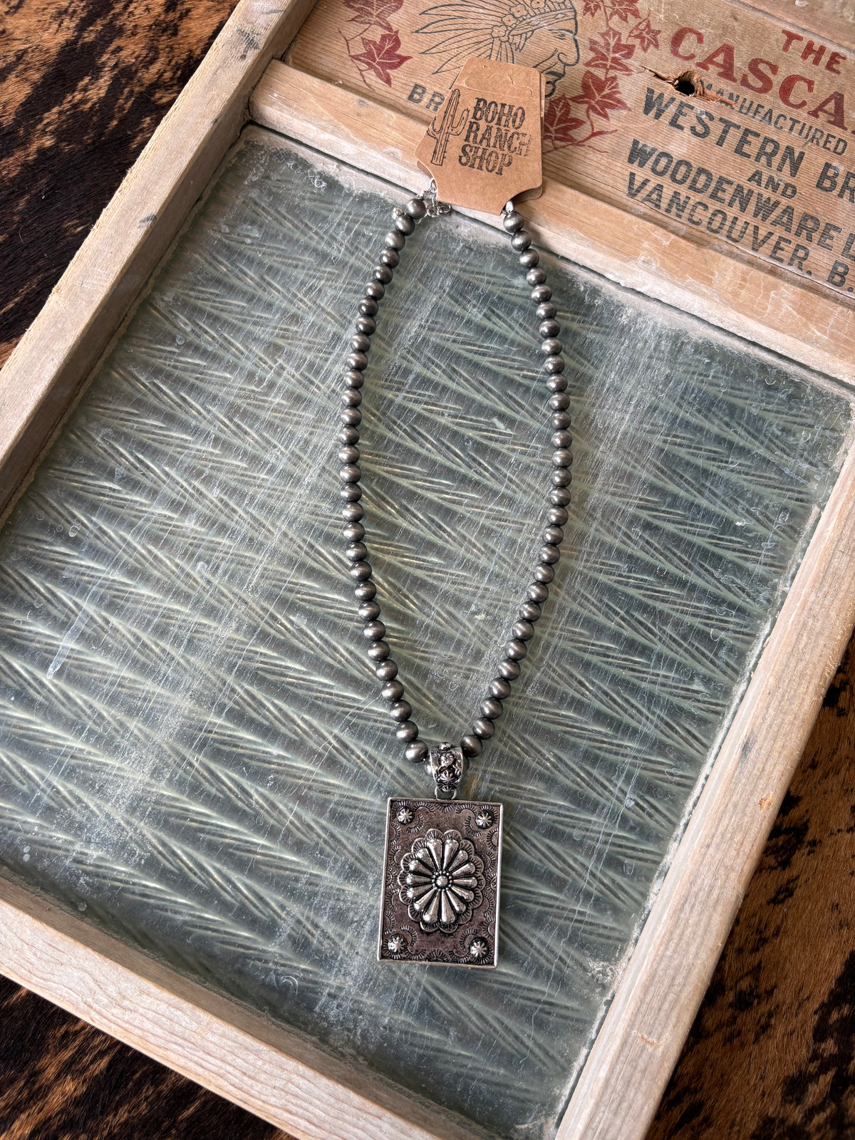 FAUX Burnished Concho Necklace