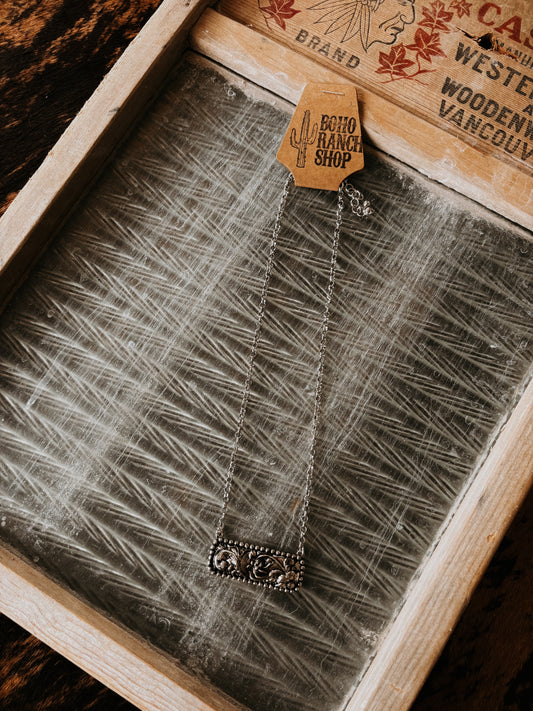 FAUX Tooled Bar Necklace