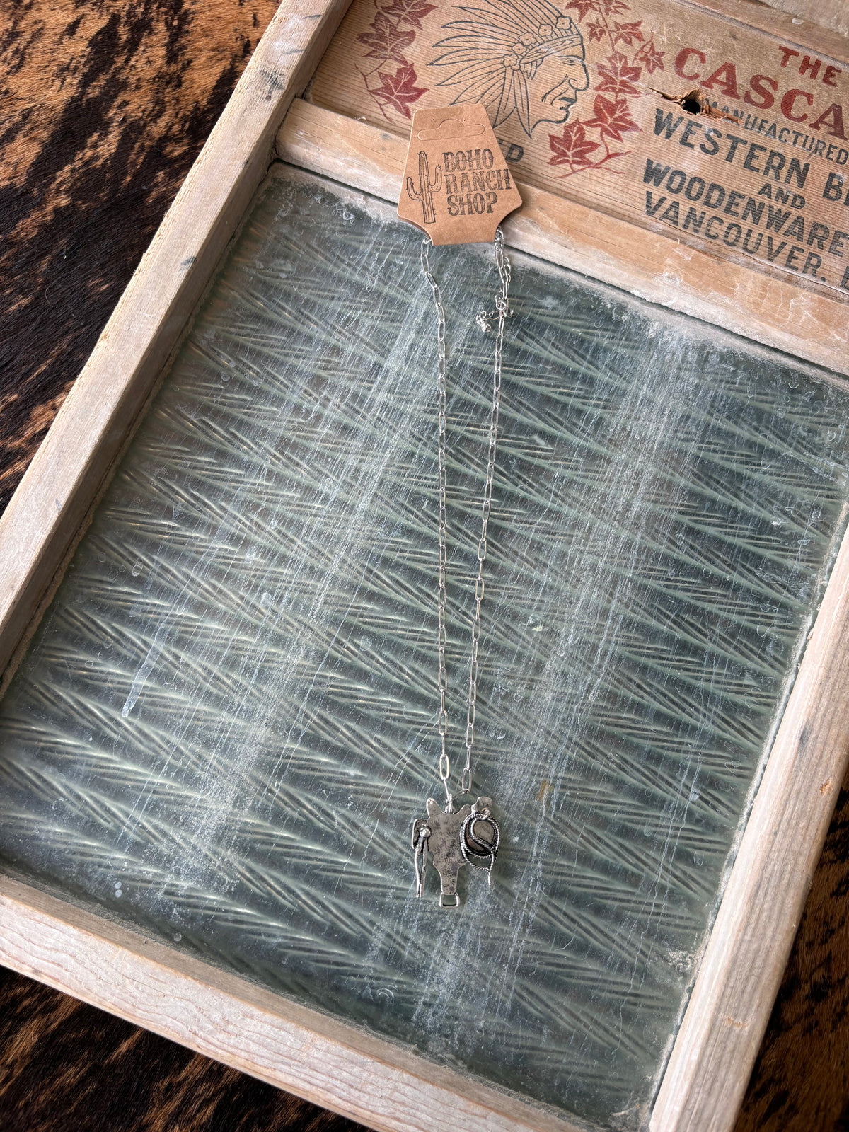 FAUX Silver Saddle Necklace