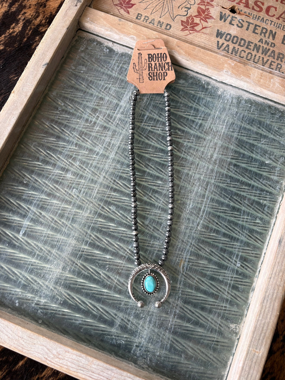 FAUX Western Turquoise Naja Necklace