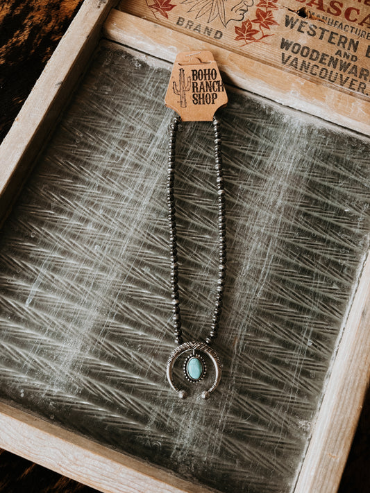 FAUX Western Turquoise Naja Necklace