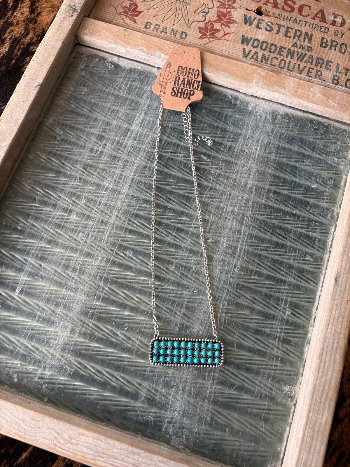 FAUX Turquoise Bar Necklace