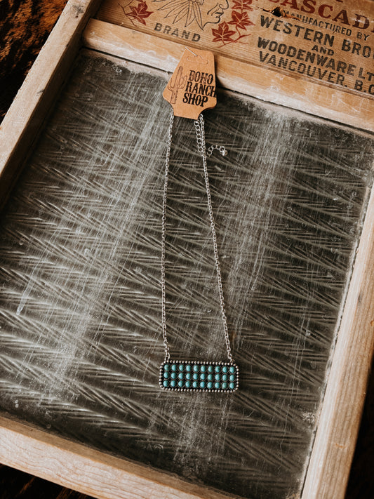 FAUX Turquoise Bar Necklace