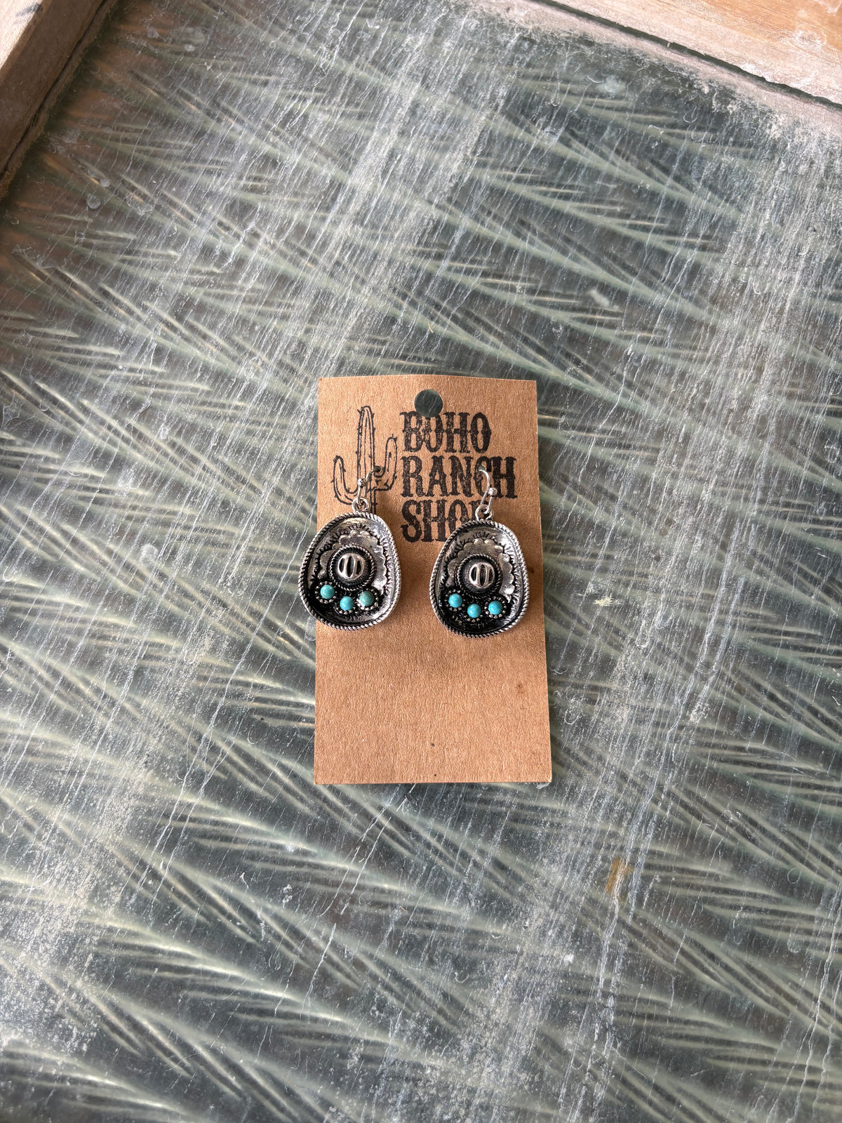 FAUX Cowboy Hat Earrings