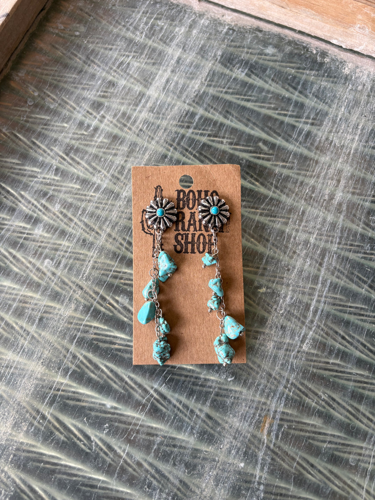 FAUX Concho Chip Dangle Earrings