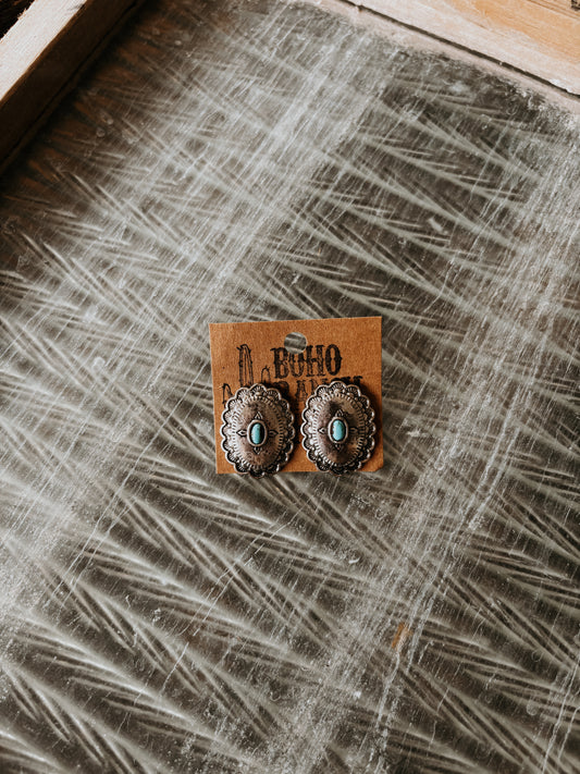 FAUX Western Oval Studs