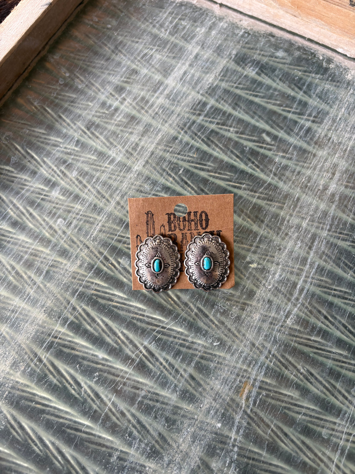FAUX Western Oval Studs