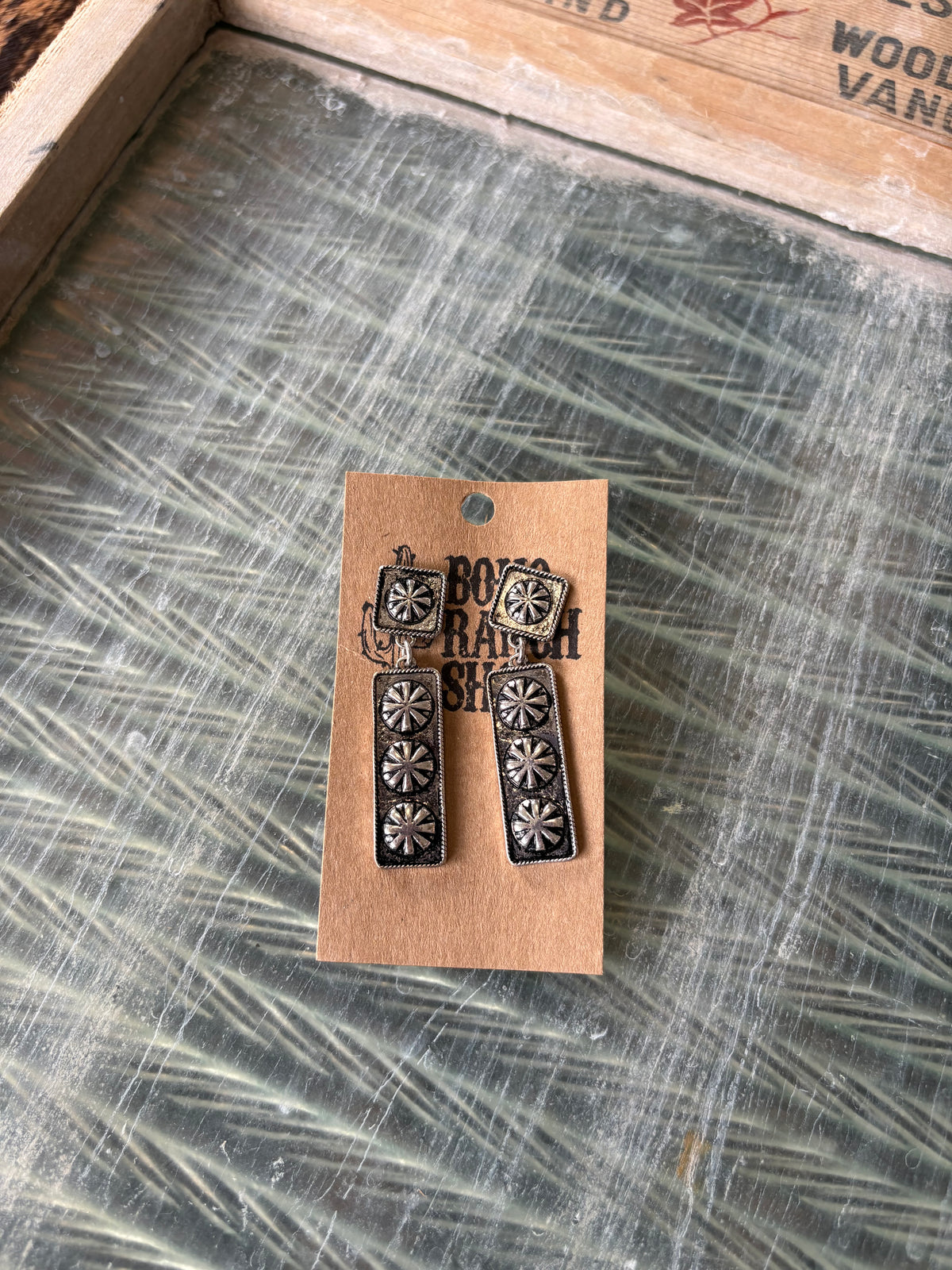 FAUX Textured Bar Earrings