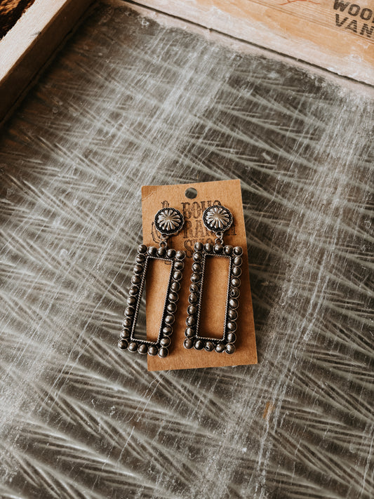 FAUX Concho Rectangle Earrings