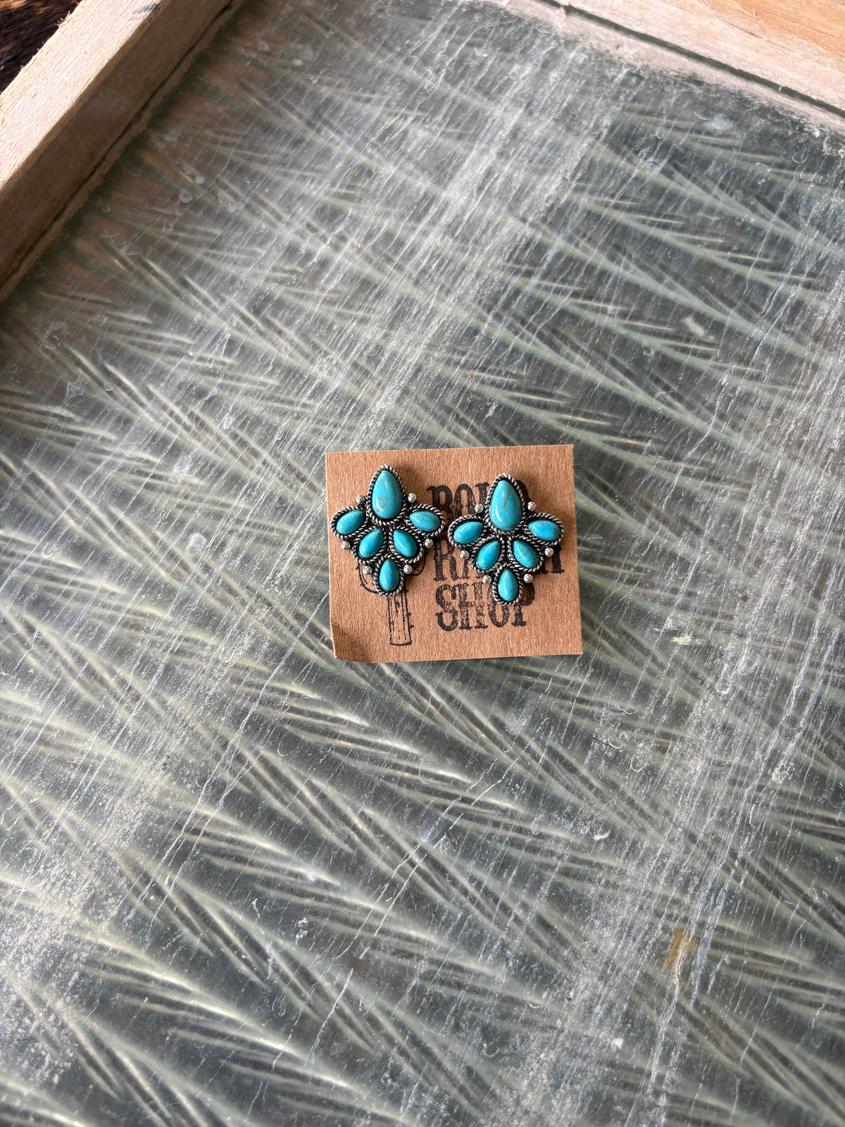 FAUX Turquoise Cluster Earrings