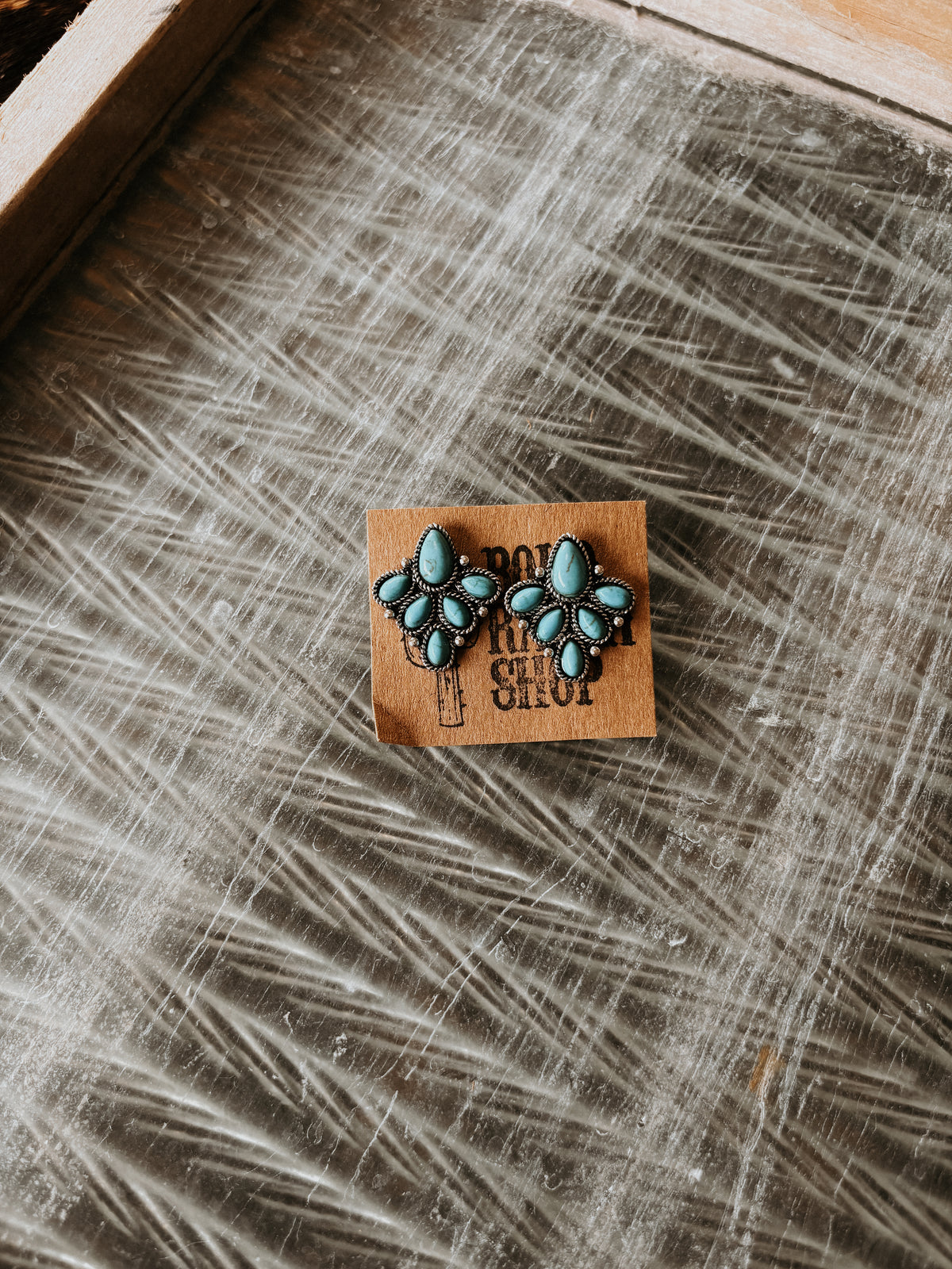 FAUX Turquoise Cluster Earrings