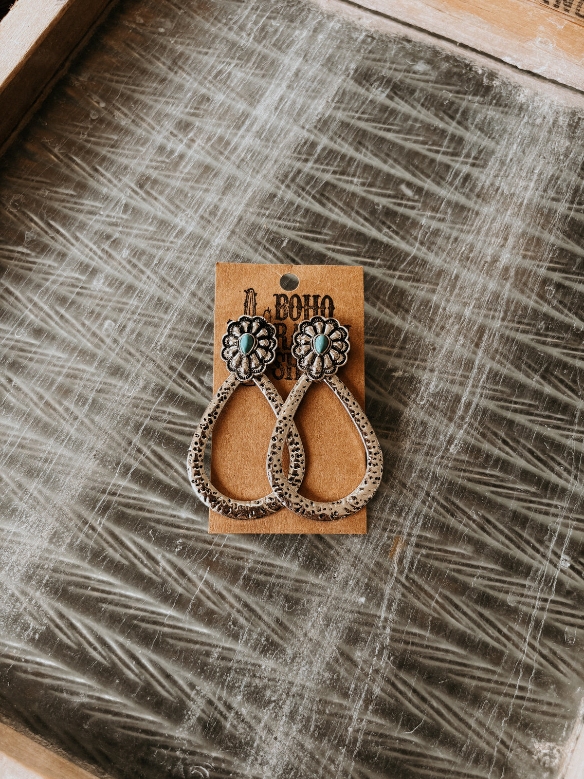 FAUX Concho Tear Drop Earring