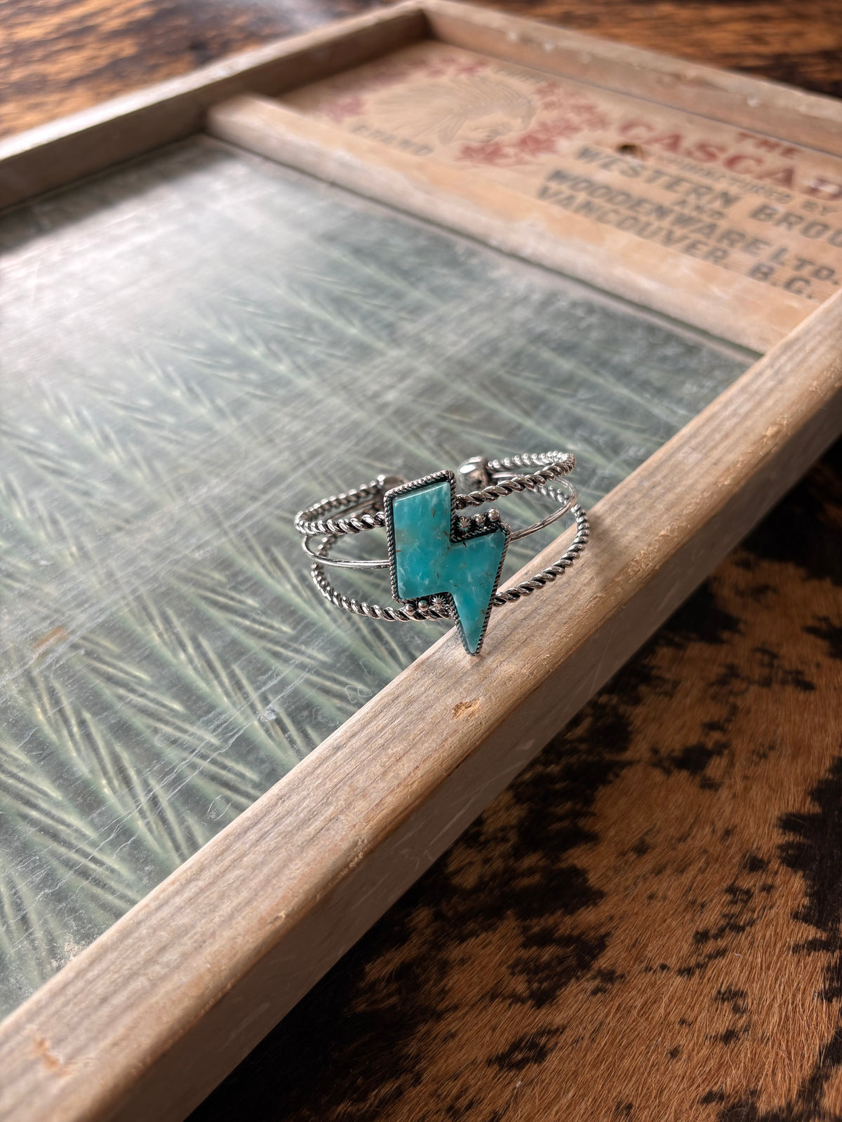 FAUX Turquoise Lightning Bolt Bracelet